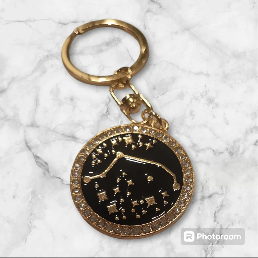 New Aries Bling 2-sided zodiac keychain